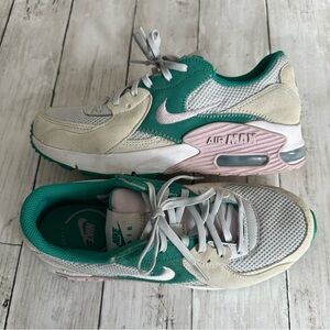 PREOWNED NIKE AIR MAX EXCEE PURE PLATINUM DOLL GREEN PURPLE DX3315-043 SIZE 7.5